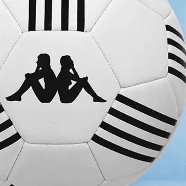 Kappa Size 5 Ball Soccer TPU Machine Stitched Soccer Ball Unisex Black White-4