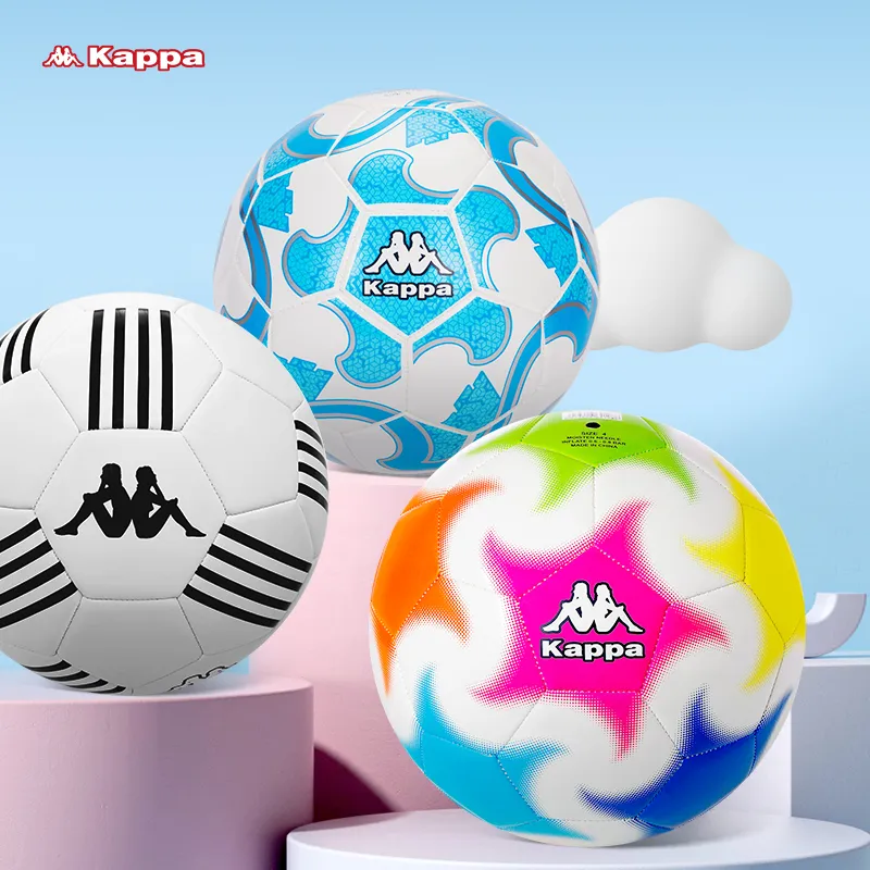 Kappa Size 5 Ball Soccer TPU Machine Stitched Soccer Ball Unisex Black White-2