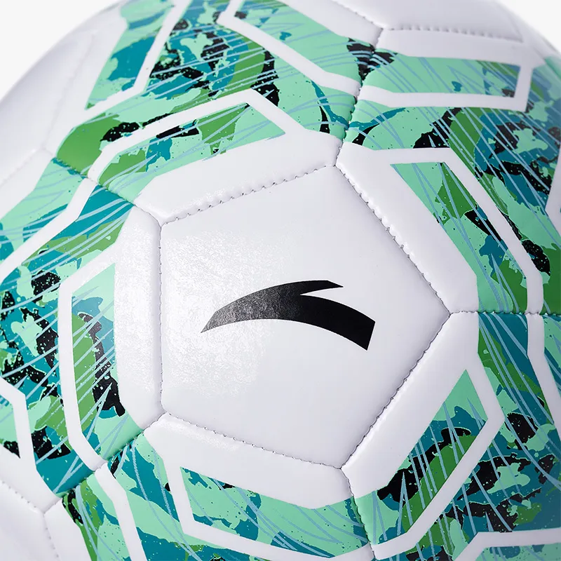 Anta Size 5 Soccer PVC Machine Stitched Soccer Ball Unisex Green-5
