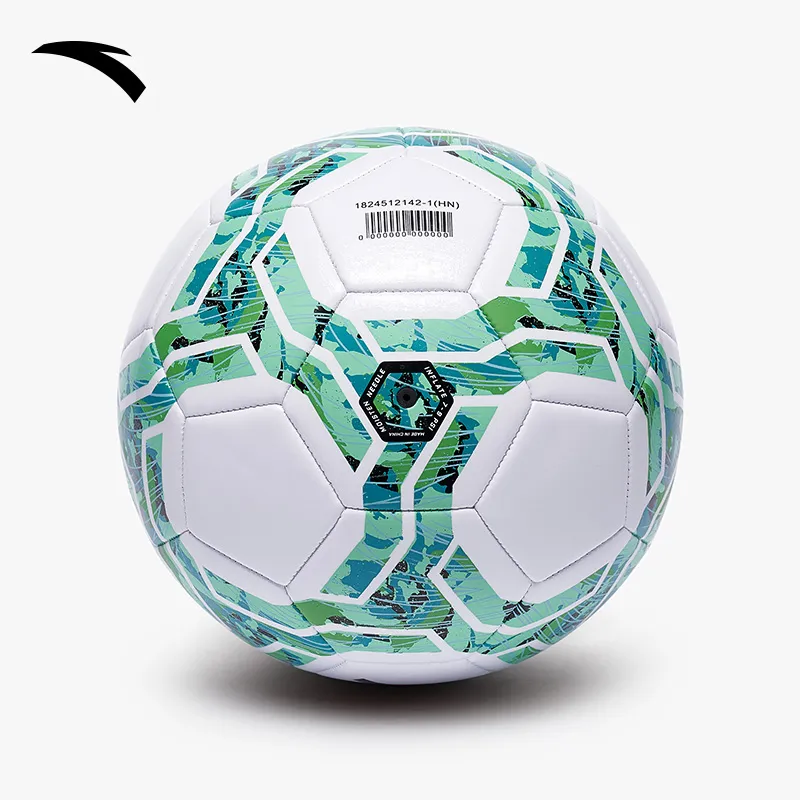 Anta Size 5 Soccer PVC Machine Stitched Soccer Ball Unisex Green-2
