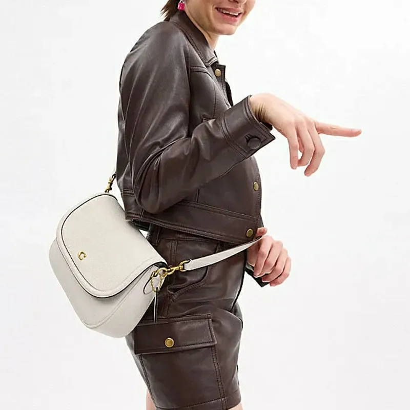 COACH Legacy Cow Leather Portable Crossbody Bag, Shoulder Bag Women's B4 & Chalk White-4