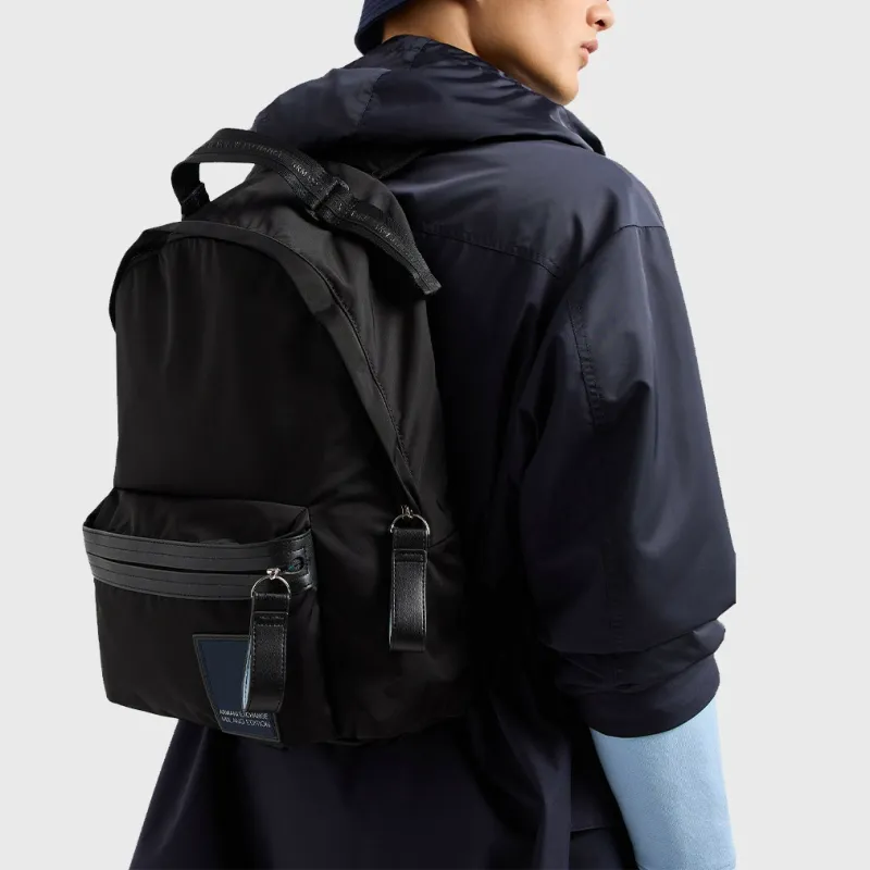 ARMANI EXCHANGEAE Fabric Backpack Men's Black-4