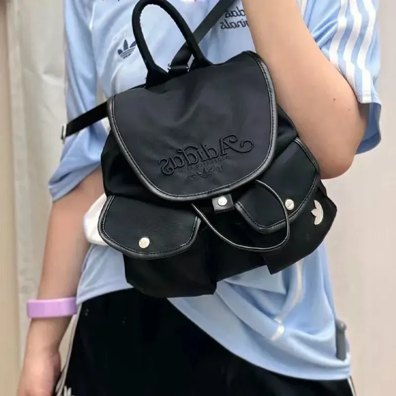 Adidas Originals Recycled Polyamide Backpack Medium Size Unisex Black-4