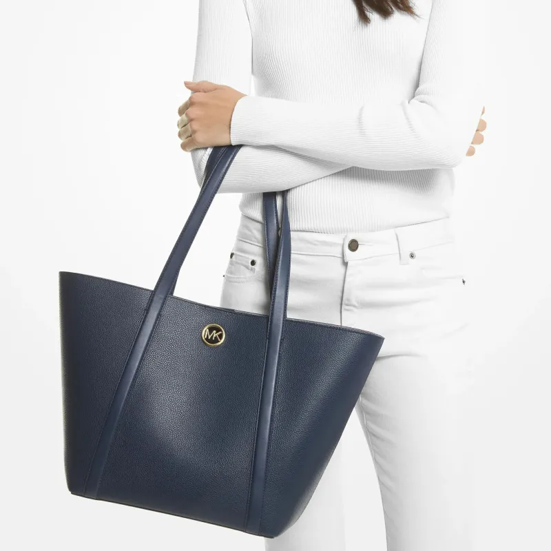 MICHAEL KORS Cow Leather And Artificial Leather Tote Bag, Shopping Bag, Shoulder Bag Women's Marine Blue-4