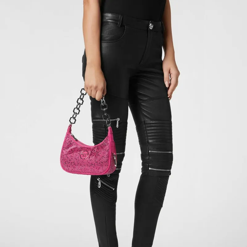 PHILIPP PLEIN Calfskin Handbag, Shoulder Bag Women's Fuchsia Purple-4