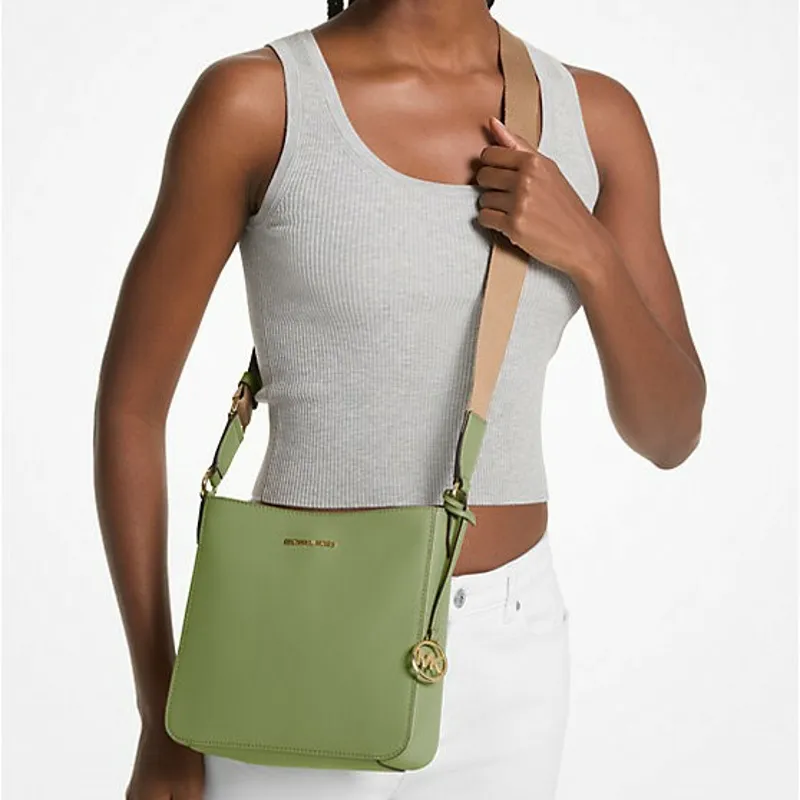 MICHAEL KORS Jet Set Coated Canvas Messenger Bag, Shoulder Bag, Crossbody Bag, Handbag Small Size Women's Fruit Green-3