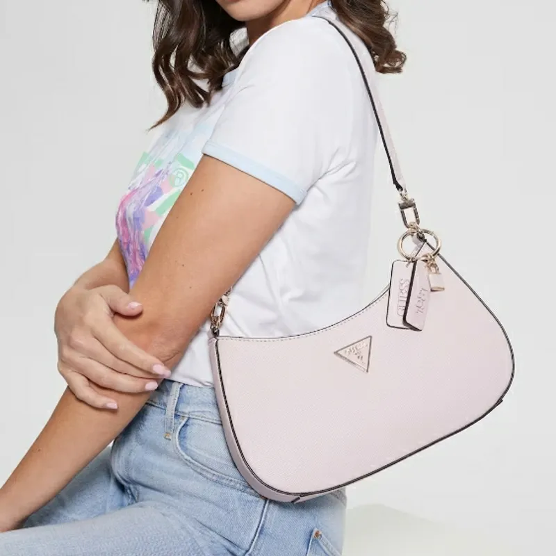 GUESS Artificial Leather Shoulder Bag Regular Women's Pink-3