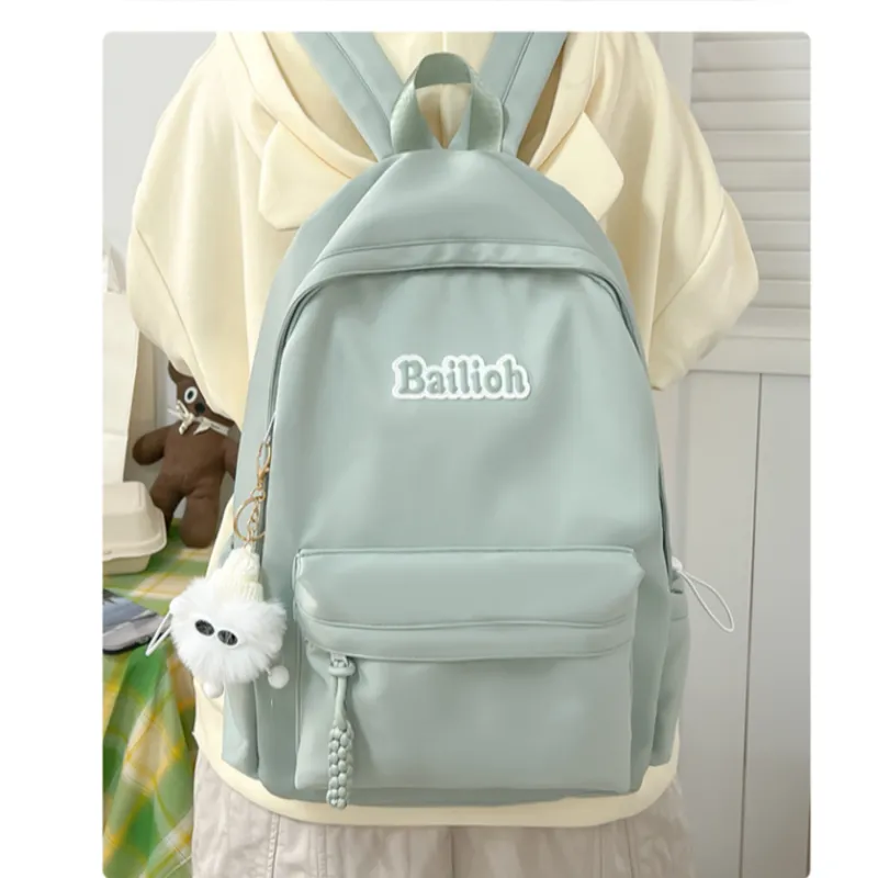 NX DOUGHNUT Composite Cloth Backpack Regular Women's Ecru/Black/Green/Pink/Blue-7