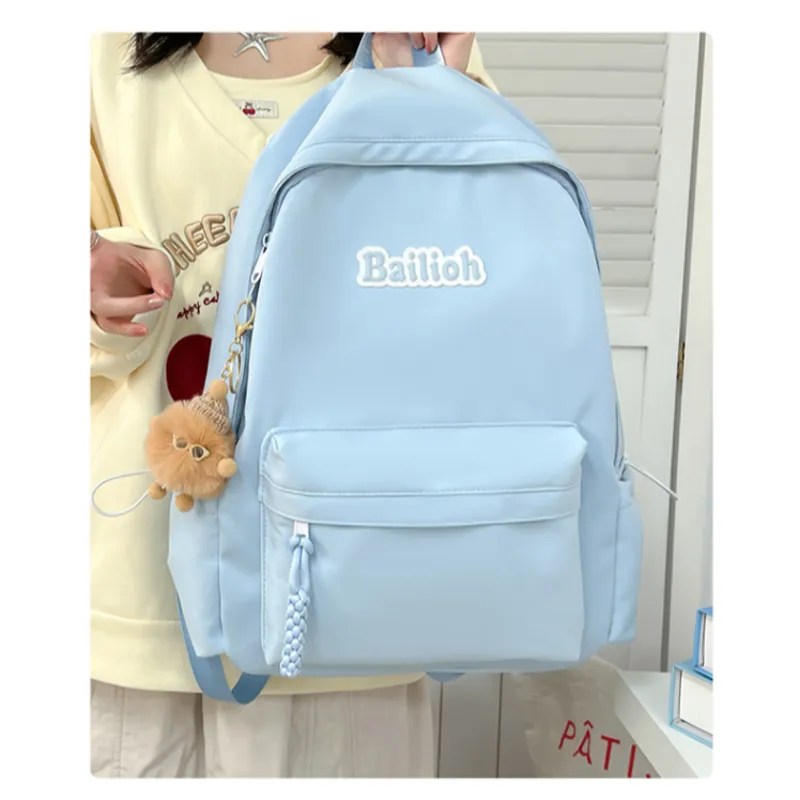 NX DOUGHNUT Composite Cloth Backpack Regular Women's Ecru/Black/Green/Pink/Blue-11