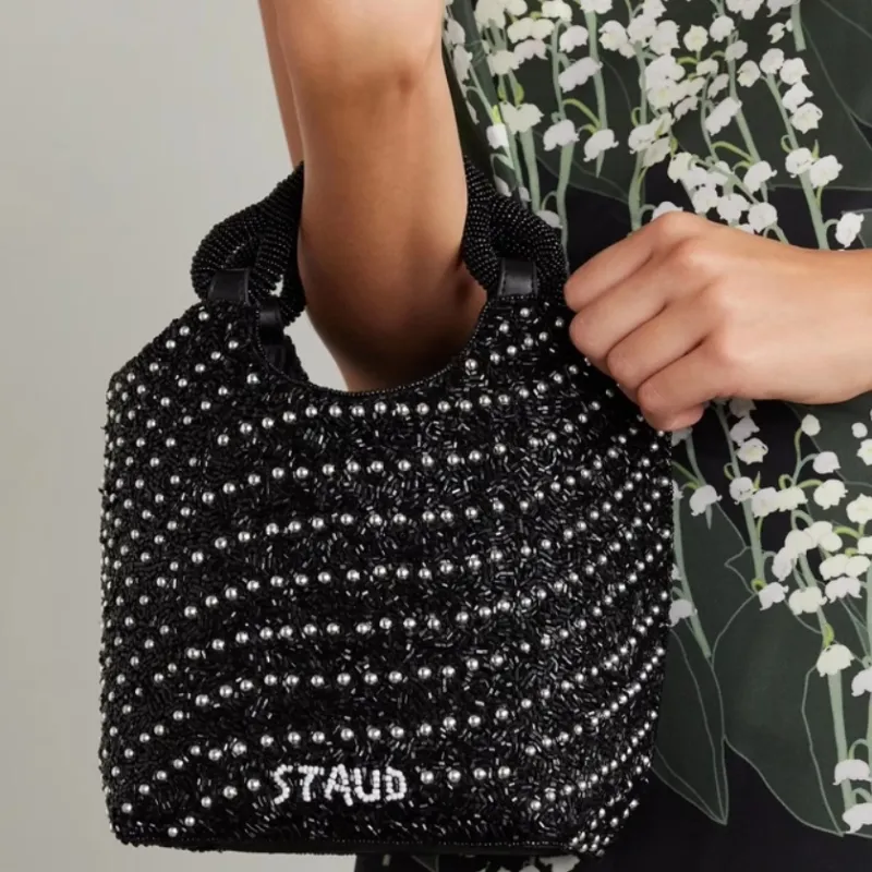 Staud Artificial Leather Bucket Bags Handbags Medium Size Women's Black-2