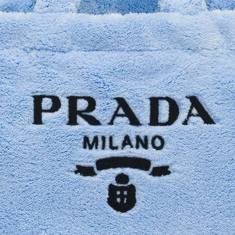 PRADA Fabric Tote Bag Shopping Bag Handbag Women's Sky Blue/Black-3