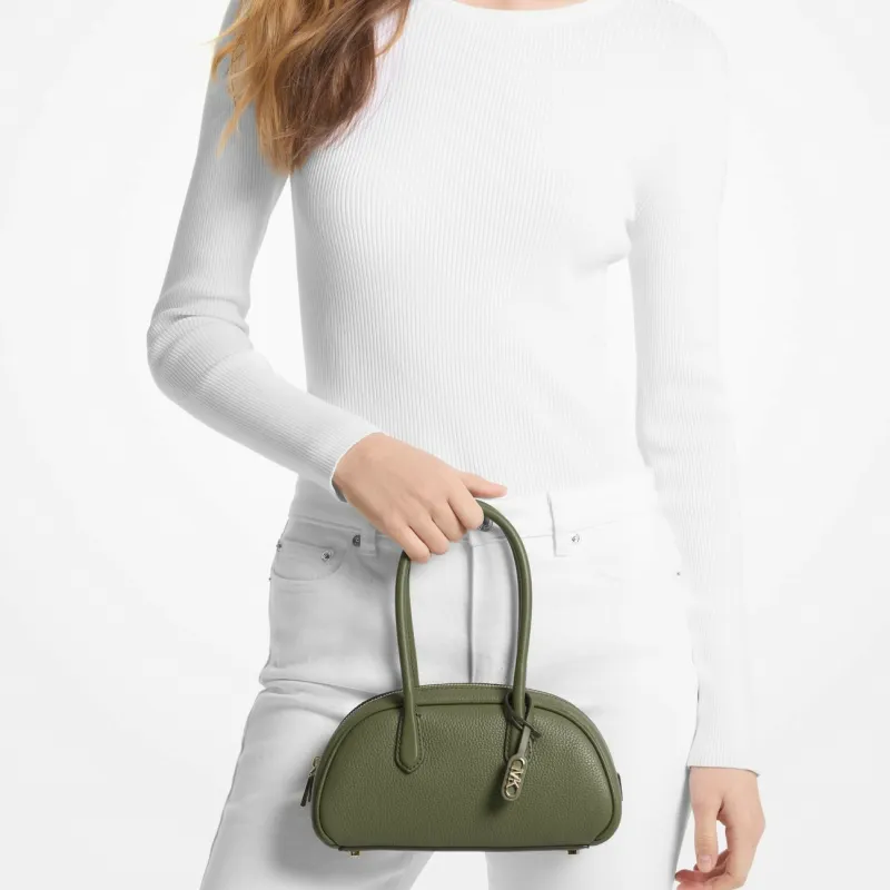 MICHAEL KORS Pebble Leather One Shoulder Handbag Small Size Women's Olive Green-2