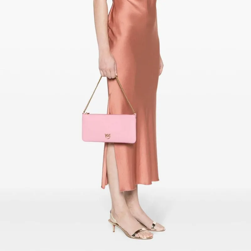PINKO Cow Leather Card Holder Card Holder Women's Rose Pink-3