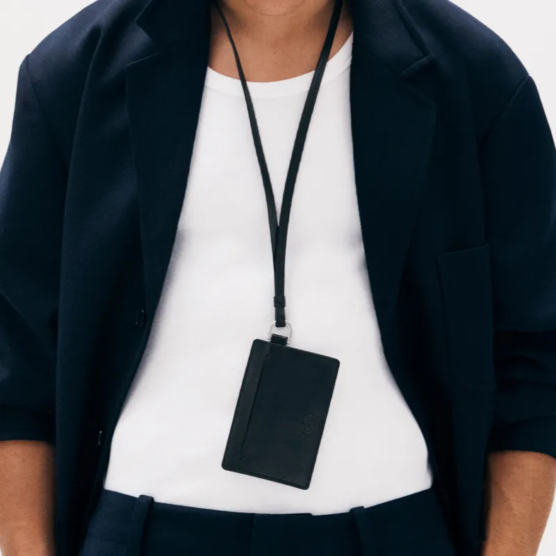 COS Leather Card Holder Regular Men's Black-3
