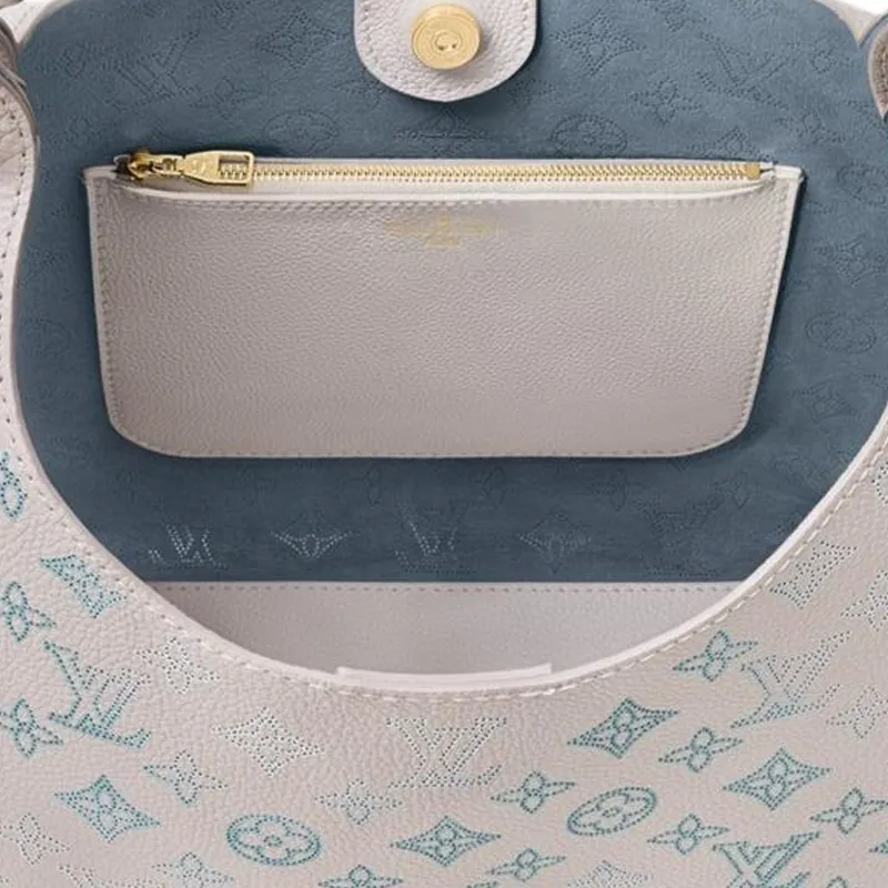 LOUIS VUITTON Calfskin One Shoulder Handbag Women's Taupe-4