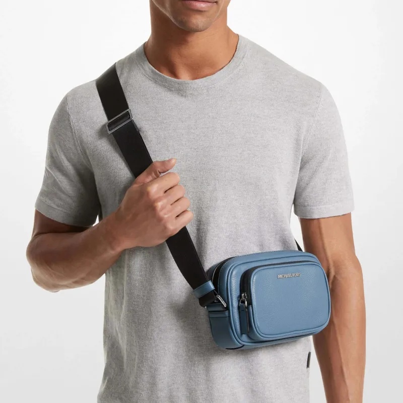 MICHAEL KORS MK Cooper Cow Leather Camera Bag Coin Purse Shoulder Bag Crossbody Bag Men's Blue-3