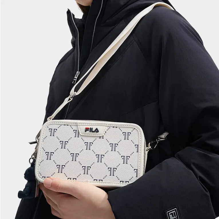 FILA Polyvinyl Chloride Crossbody Bag, Shoulder Bag Regular Women's Ice Cream White-4