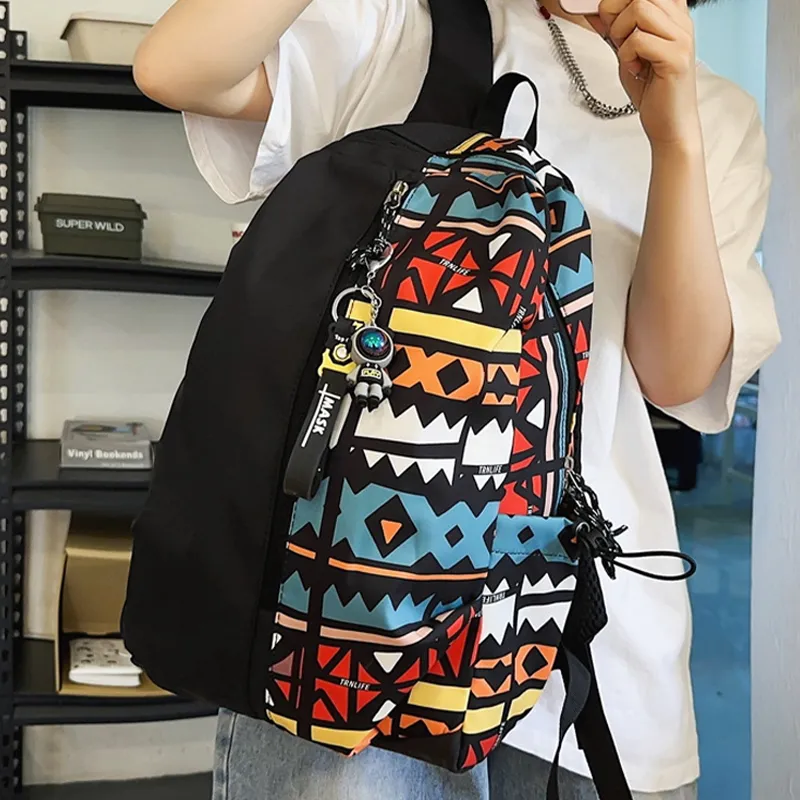 BETTERSAY Nylon Backpack Regular Unisex White Red Green Blue-3
