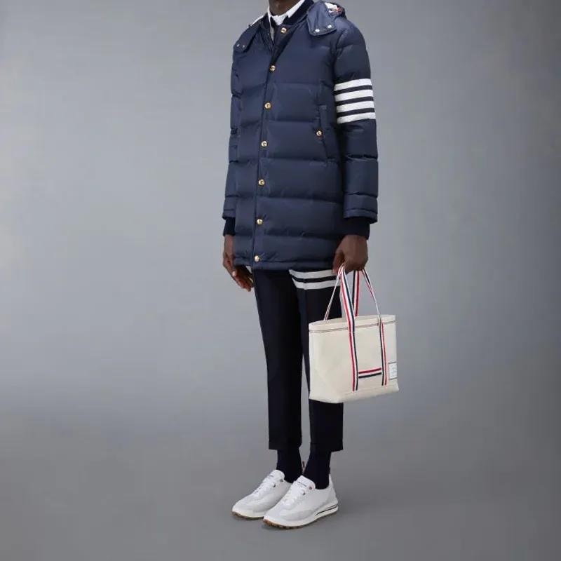 THOM BROWNE Striped Detail Tote Bag-3