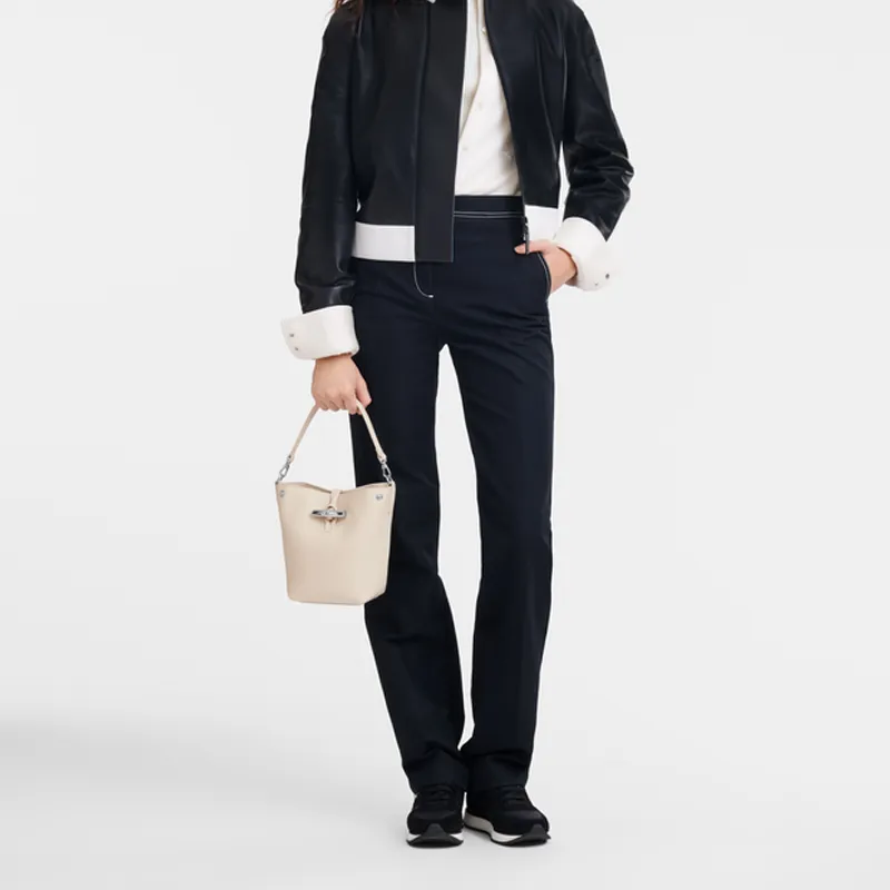 LONGCHAMP Mini Le Roseau Leather Bucket Bag-6