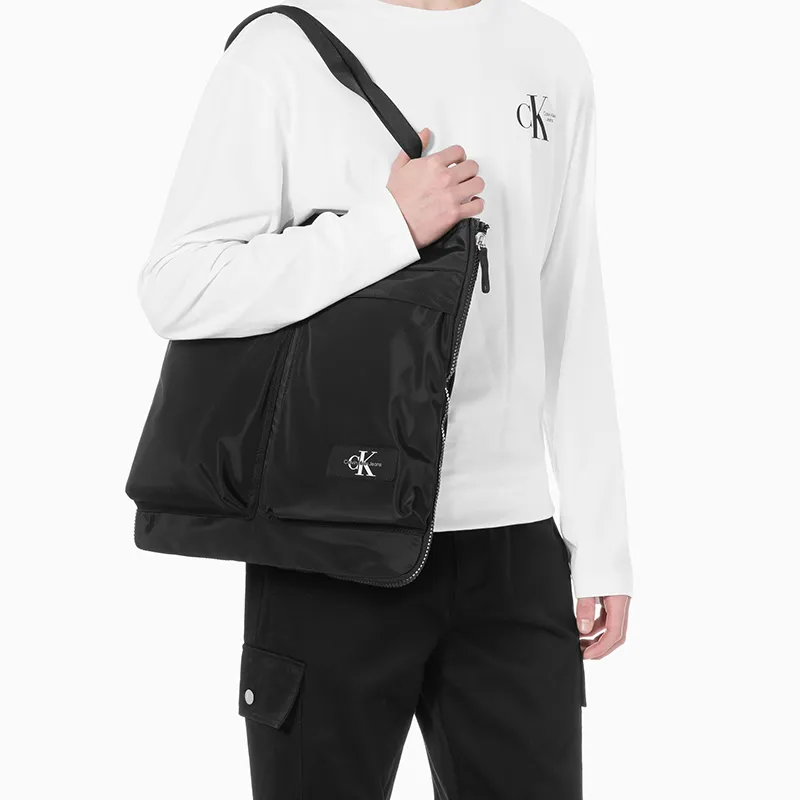 CALVIN KLEIN Fabric Tote Bag, Shopping Bag, Shoulder Bag Men's Space Black-3