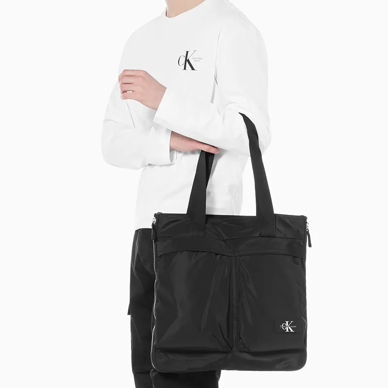 CALVIN KLEIN Fabric Tote Bag, Shopping Bag, Shoulder Bag Men's Space Black-4