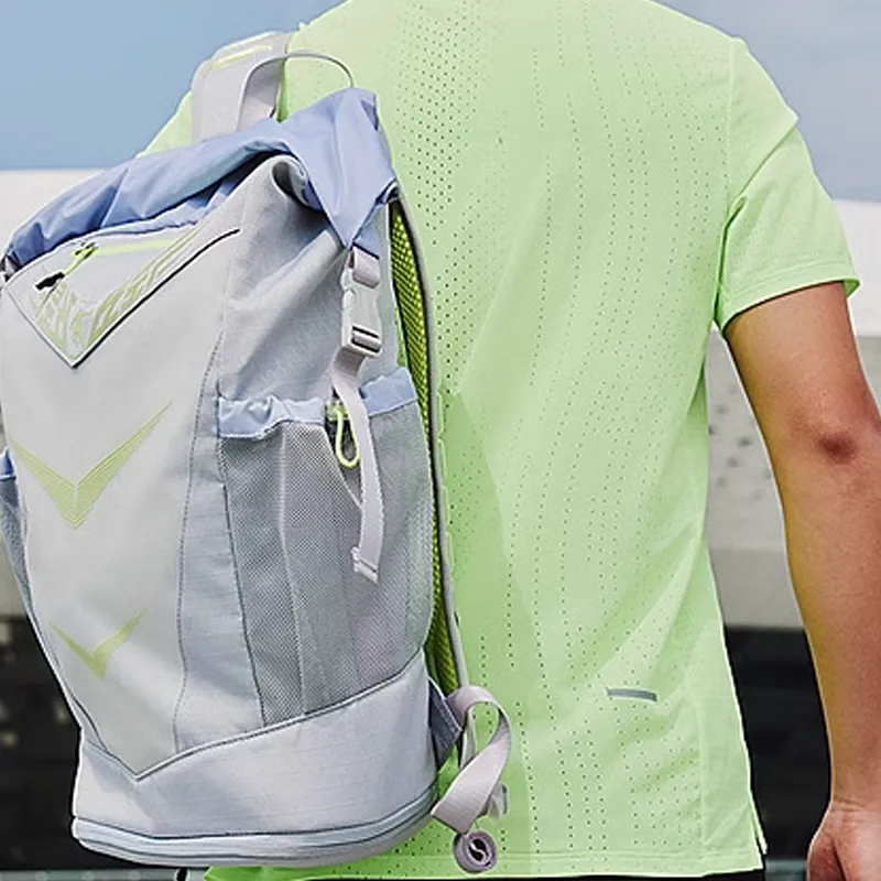 QIAODAN Fabric Backpack Regular Unisex Zinc Gray-4