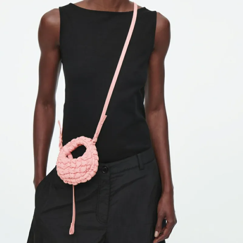 COS Polyester Cloud Bag, Handbag, Shoulder Bag, Crossbody Bag Mini Women's Pink-4
