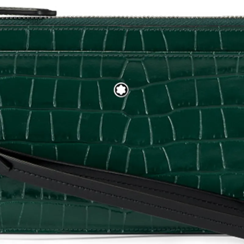 MONTBLANC Meisterstuck Cow Leather Patchwork Card Holder Coin Purse Handbag Clutch Mini Men's British Green-3
