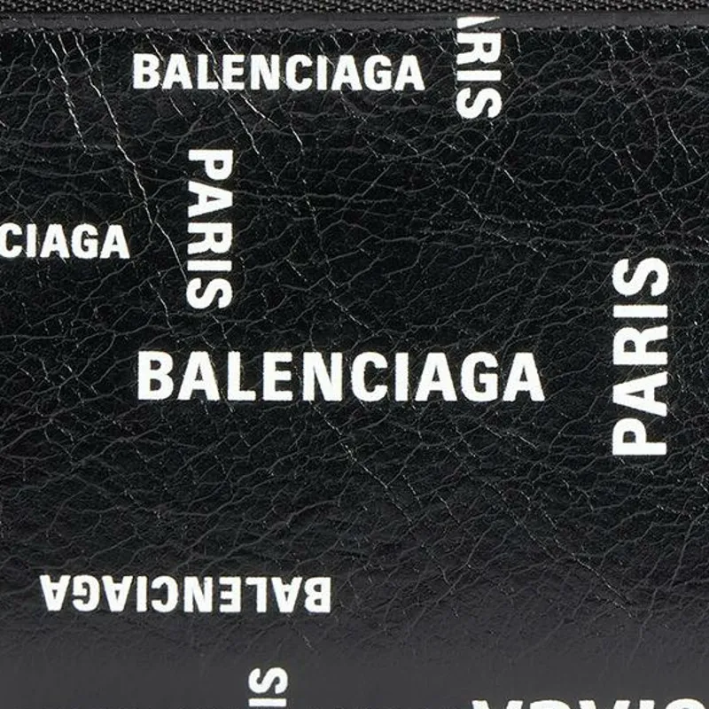 Balenciaga Logo Detailed Zipped Card Holder-3