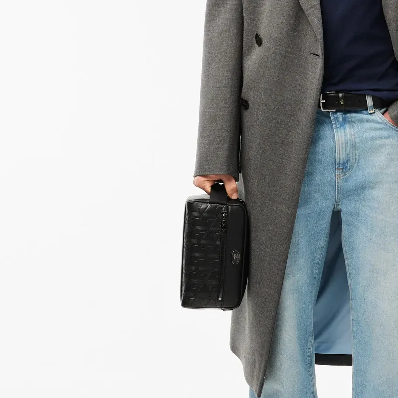 LACOSTE PU One Shoulder Crossbody Clutches Regular Men's Black-4