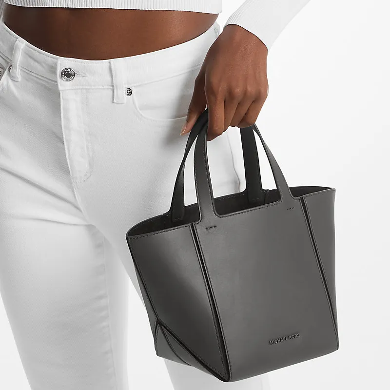 MICHAEL KORS Leather Tote Bag Shopping Bag Handbag Small Size Women's Slate Gray-3
