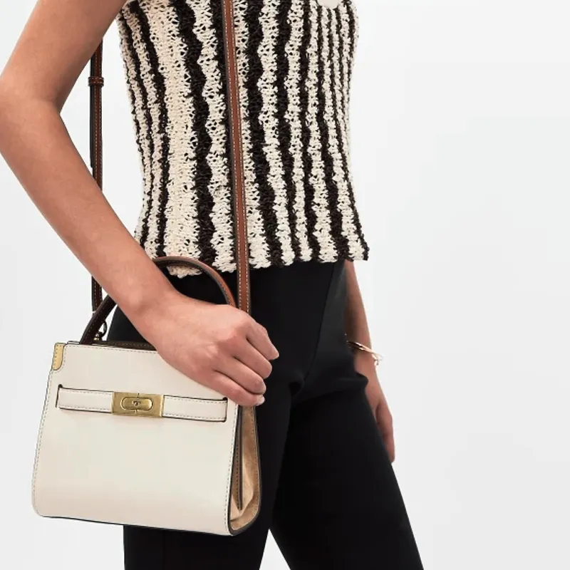 TORY BURCH Lee Radziwill Petite Double Bag New Cream-3