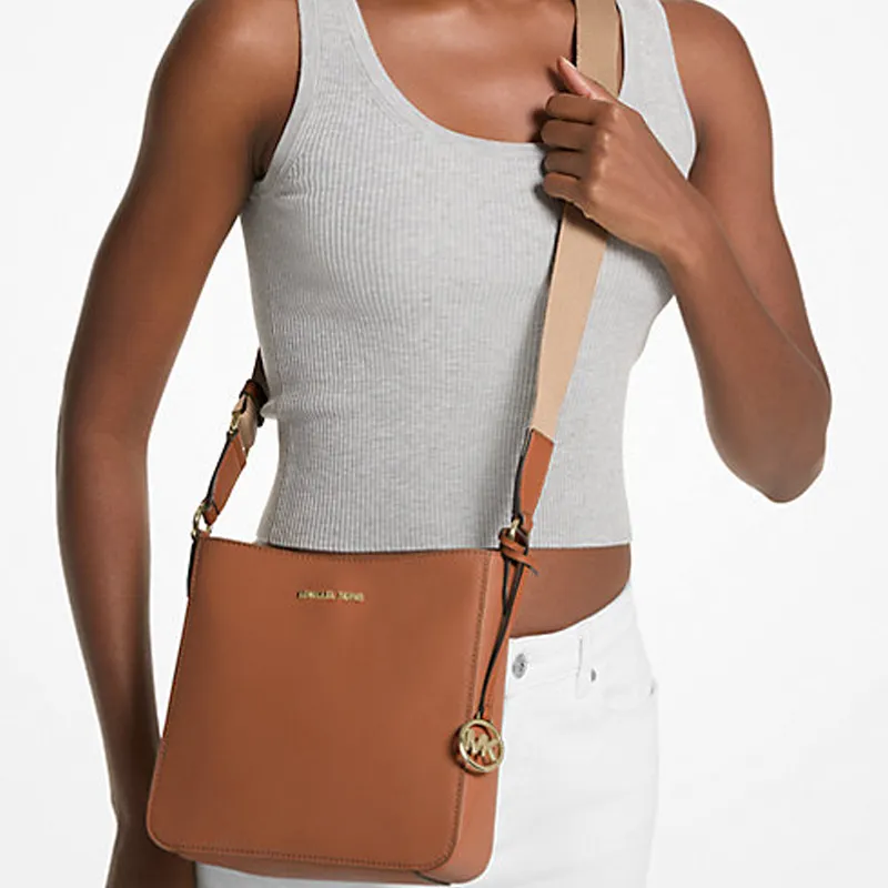 MICHAEL KORS Jet Set Travel Coated Canvas Messenger Bag, Shoulder Bag, Crossbody Bag Small Size Unisex Brown-4