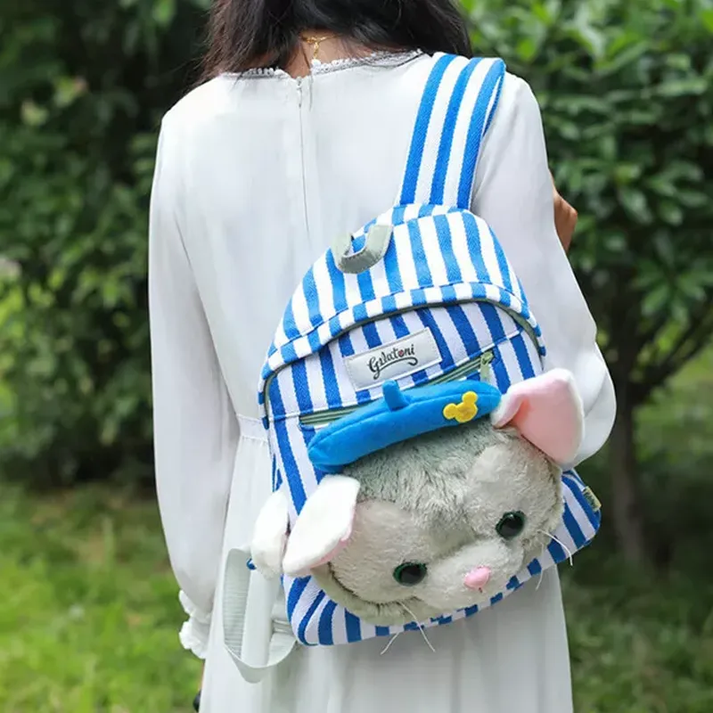 Disney Canvas Backpack Regular Unisex Blue & White & Green-4