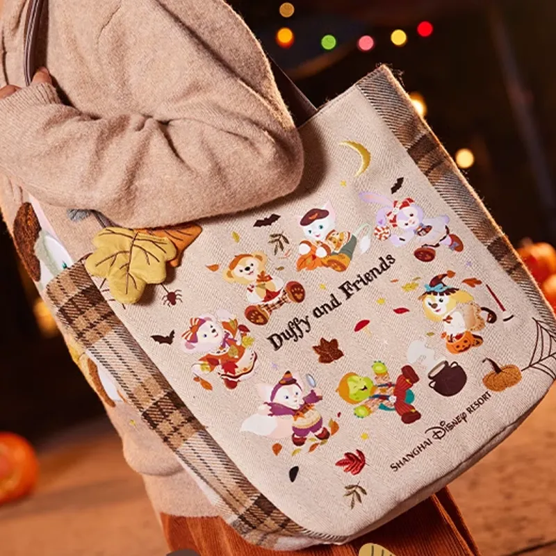Disney Polyester Tote Bag, Shopping Bag, Handbag, Shoulder Bag Regular Unisex Khaki-3