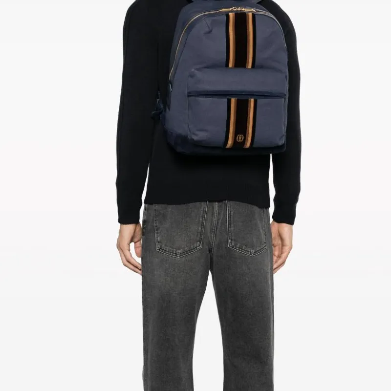 BALLY Fabric Backpack Men's Marine Blue-4