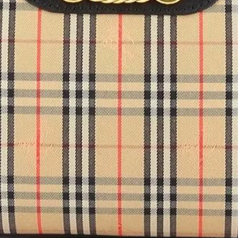 Burberry Top Handle Check Gold tone Beige-3