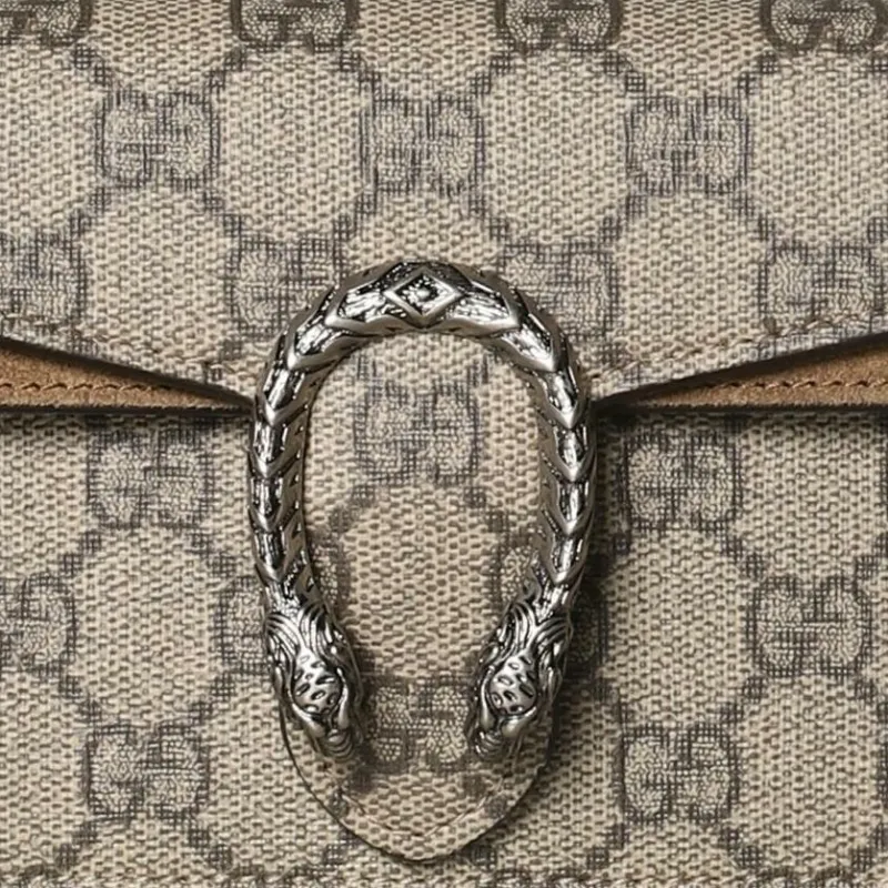 GUCCI Dionysus Super Mini GG Supreme Shoulder Bag Beige/Ebony-4