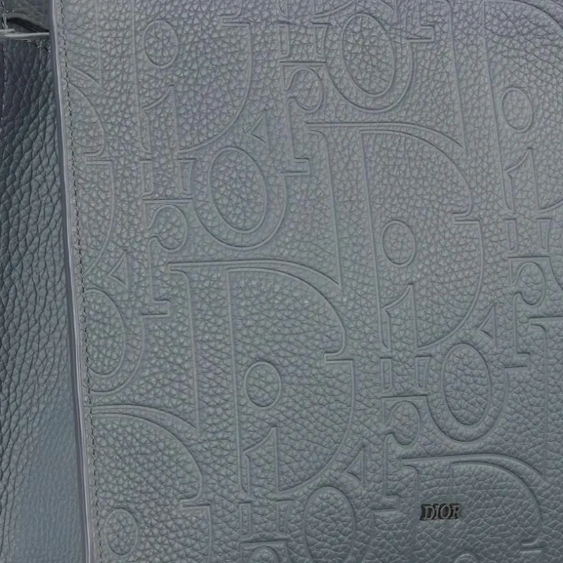 DIOR Cow Leather Clutch Men's Dark Gray-4