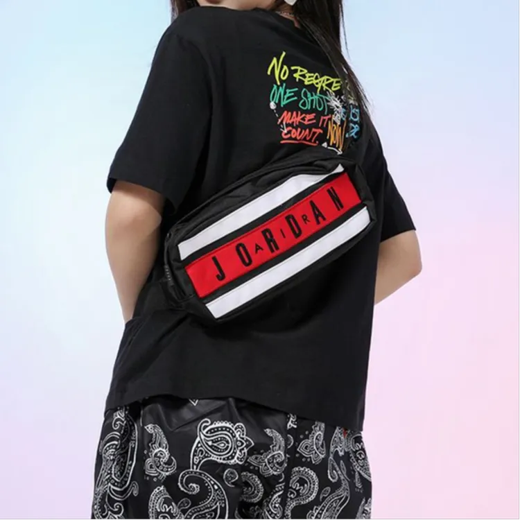 Jordan Polyester Shoulder Bag Crossbody Bag Sling Bag Fanny Pack Regular Unisex Bred Black Red All-5