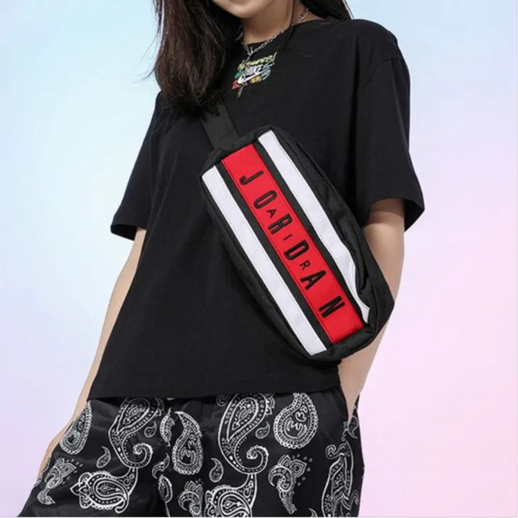 Jordan Polyester Shoulder Bag Crossbody Bag Sling Bag Fanny Pack Regular Unisex Bred Black Red All-4