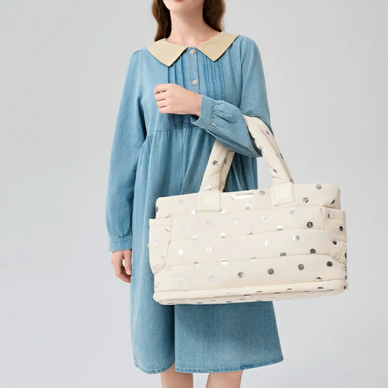 YeeHoO Polyester Maternity Bag Mommy Bag One Shoulder Handbag Regular Women's Black/White-5