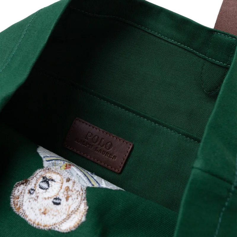 Polo Ralph Lauren Cotton Tote Bag Shopping Bag Handbag Shoulder Bag Medium Size Men's Green-3