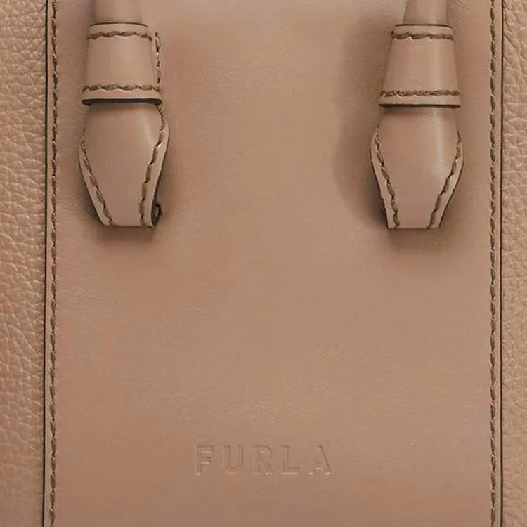 Furla Miastella Calfskin Dome Bag, Shoulder Bag, Crossbody Bag, Handbag Mini Women's Light Brown-4