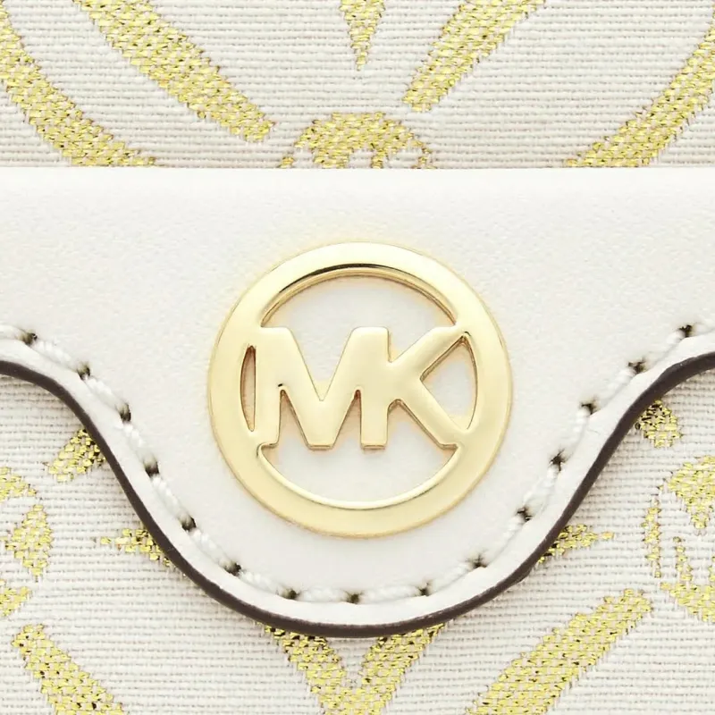 MICHAEL KORS Travel Fabric Handbag, Shoulder Bag, Crossbody Bag Trumpets Women's Milk White & Gold-4