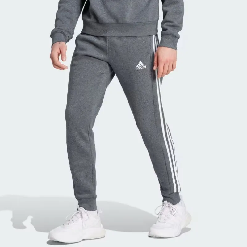 Adidas Essentials Fleece 3 Stripes Tapered Cuff Pants-2