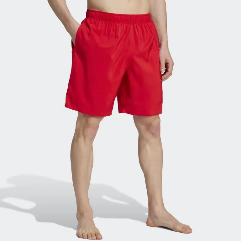 Adidas Solid Clx Classic-Length Swim Shorts Swimming Shorts Men's Red-3