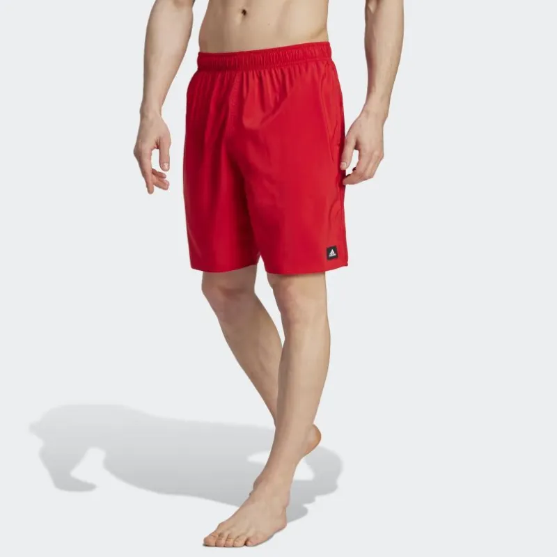 Adidas Solid Clx Classic-Length Swim Shorts Swimming Shorts Men's Red-1