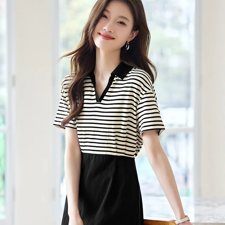 Mo Han Yi Mei Short Sleeved Dress Women's Black-2